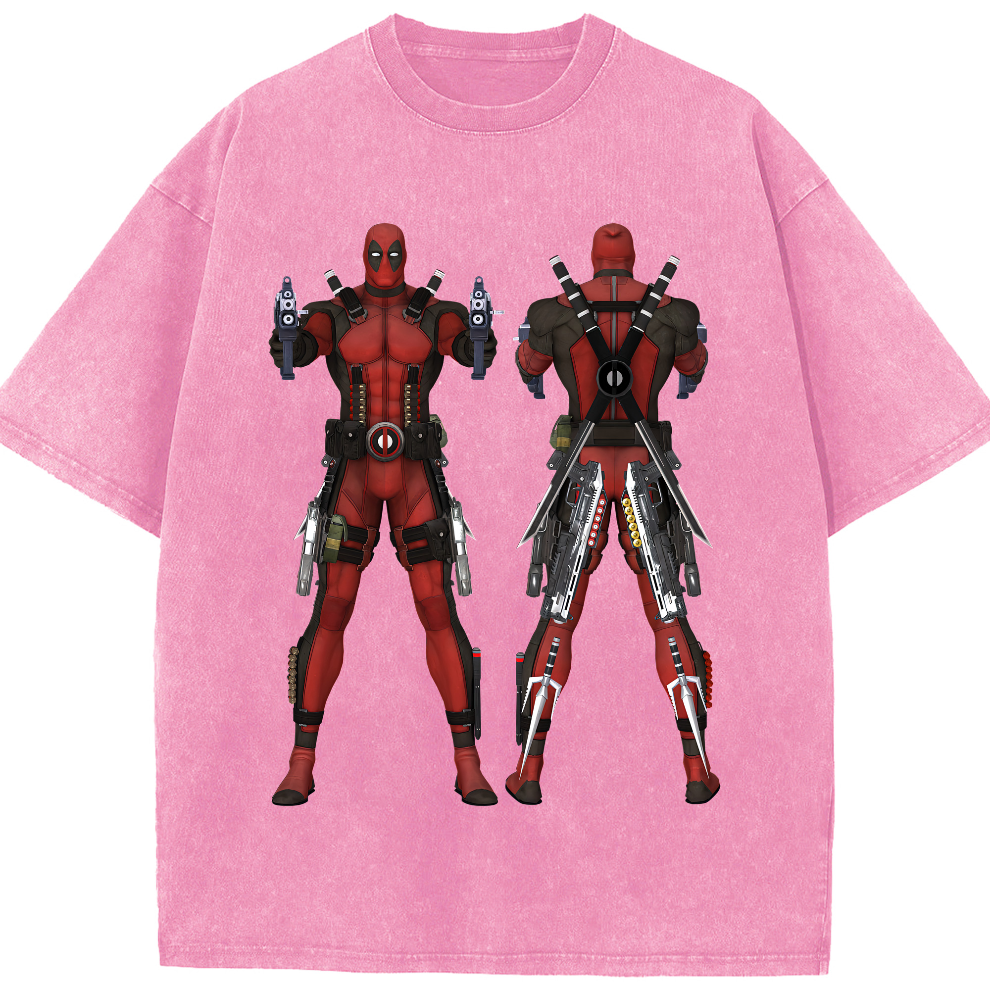 （画像用） Deadpool デッドプール 綿100% ヴィンテージ風 半袖Tシャツ（フロントプリント）